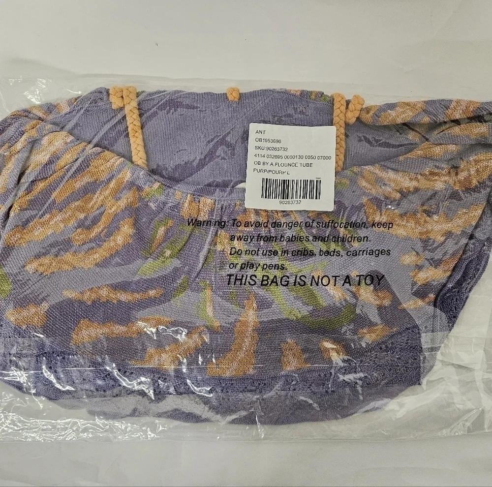Anthropologie Flounce Knit Cropped Tassle Tank Top in Purple and Orange NWT